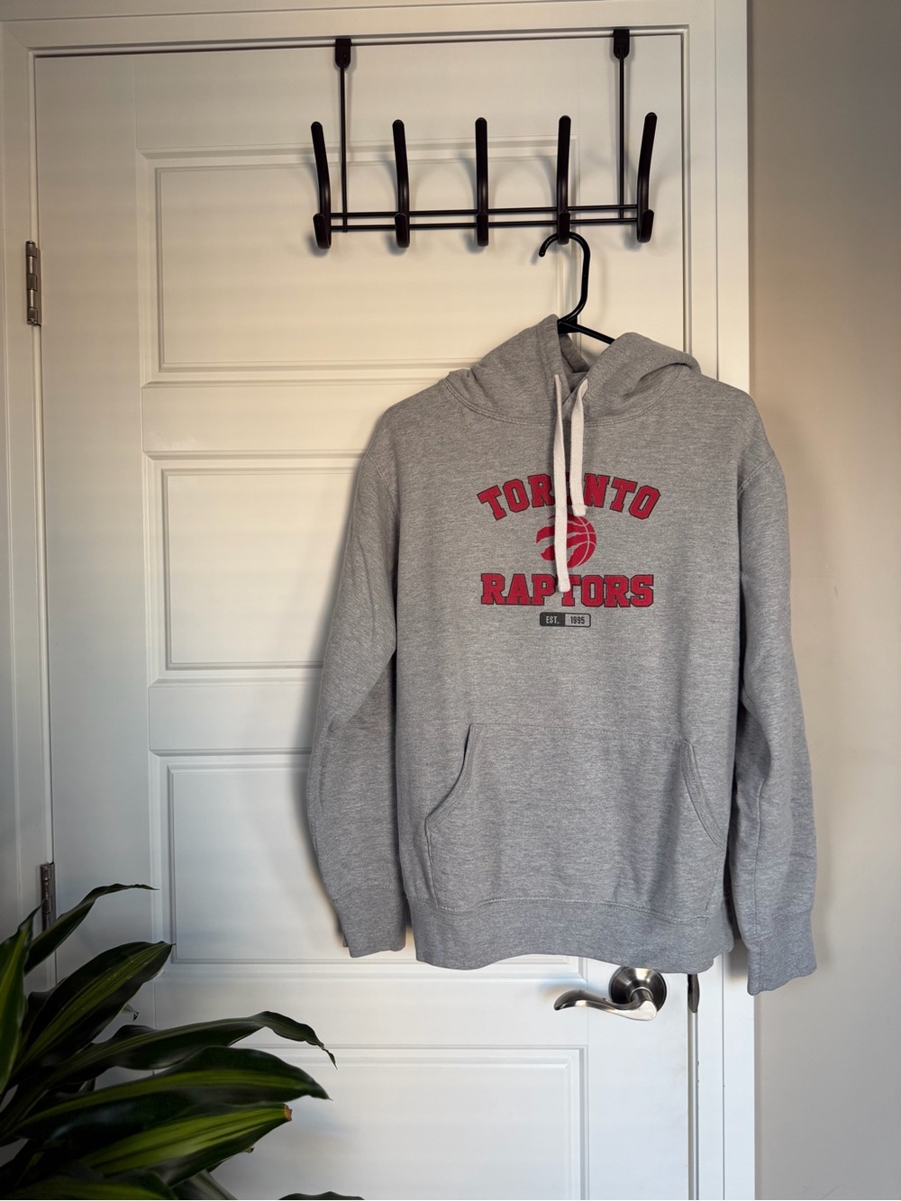 NBA Toronto Raptors Gray Pullover Hoodie with Red Logo